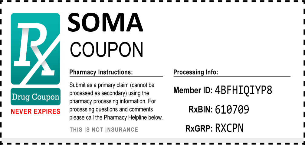 Soma Prescription Drug Coupon with Pharmacy Savings