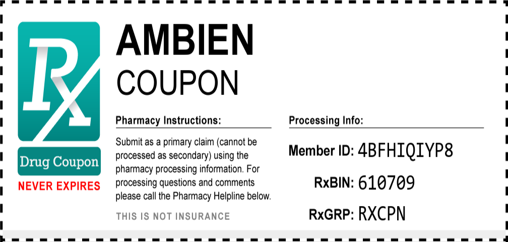 Ambien Prescription Drug Coupon with Pharmacy Savings