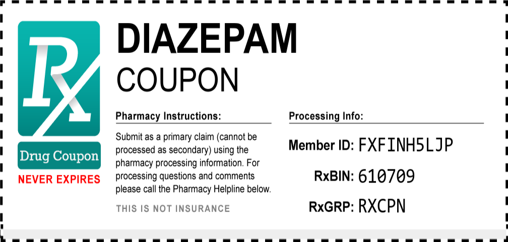 Diazepam Prescription Drug Coupon with Pharmacy Savings